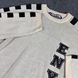 Vintage Y2K Enyce Embroidered Spell Out Knit Oversized Sweater Large Hip Hop